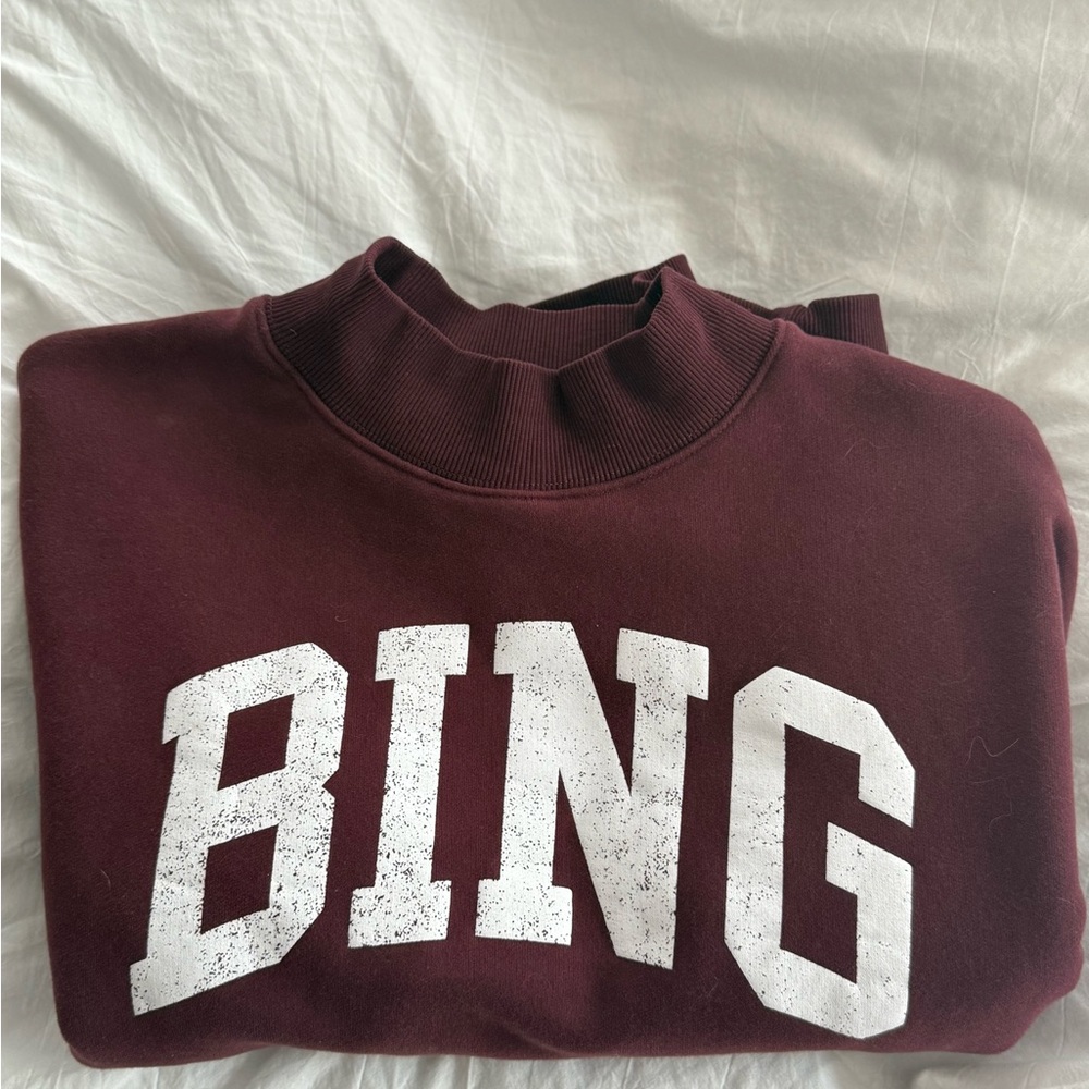 Anine Bing Burgundy Crewneck Sweater
